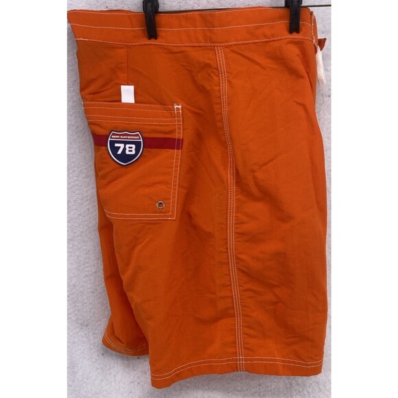 Bear Surf Mens 32" Board Nylon Swimming Trunks Orange Drawstring 1990's Wave - Picture 8 of 8